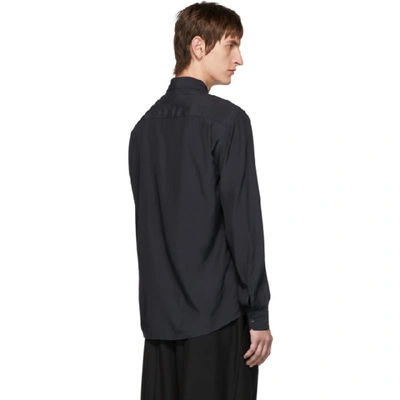 Shop Lemaire Black Satin Shirt In Midnight