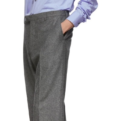 Shop Prada Grey Wool Loden Classic Fit Trousers In Grigio