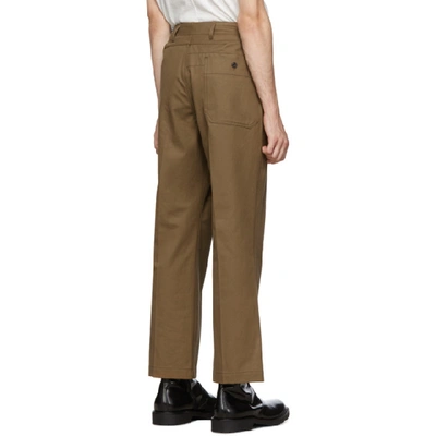 Shop Lemaire Brown Chino Trousers In 468 Dark Ea