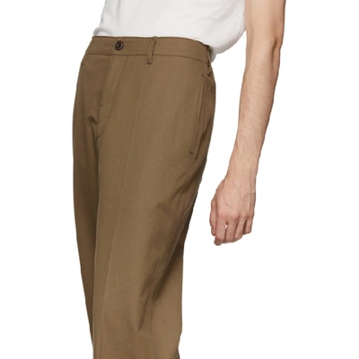 Shop Lemaire Brown Chino Trousers In 468 Dark Ea