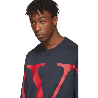 Shop Valentino Navy Vlogo Sweatshirt In I52navy/go