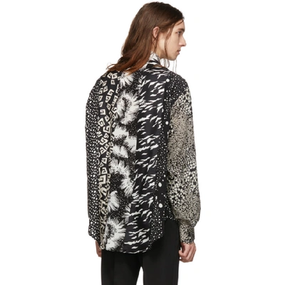 Shop Givenchy Black Patchwork Effect Shirt In 151-ecru/bl