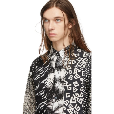 Shop Givenchy Black Patchwork Effect Shirt In 151-ecru/bl