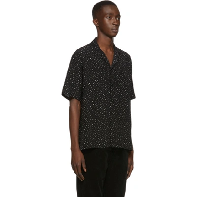 Shop Saint Laurent Black V-neck Short Sleeve Shirt In 1059 Blkvan