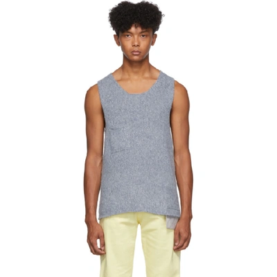 Shop Keenkee Blue Knit Fungi Tank Top In Bby Blu