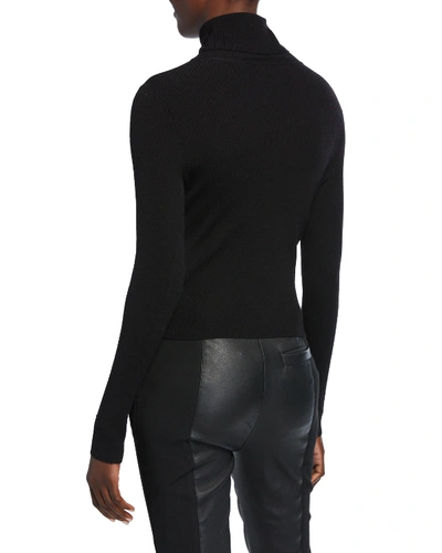 Shop A.l.c Desi Turtleneck Rib Top In Black