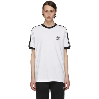 Shop Adidas Originals White 3-stripes T-shirt