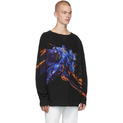 Shop Maison Margiela Black Graphic Sweatshirt In 900 Black