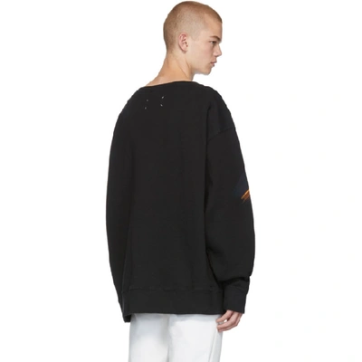 Shop Maison Margiela Black Graphic Sweatshirt In 900 Black