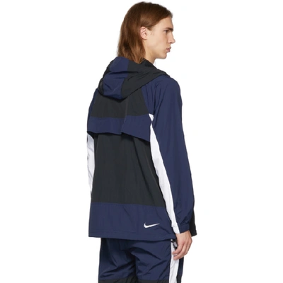 Shop Nike Black And Navy Re-issue Jacket In 010blkobwht