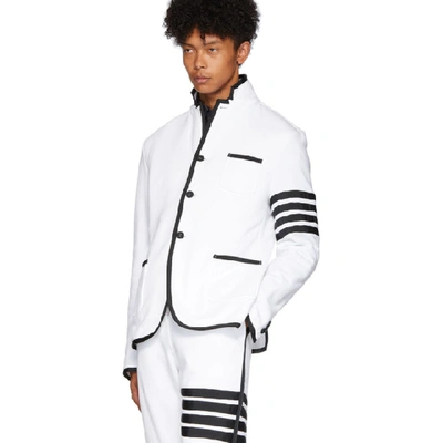 Shop Thom Browne White Classic Loopback 4-bar Suit In 100 White
