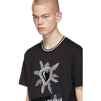 Shop Dolce & Gabbana Dolce And Gabbana Black Heart Logo T-shirt In N0000 Black