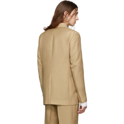 Shop Bottega Veneta Tan Wool Blazer In 2640-camel