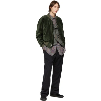 Shop Engineered Garments Green Game Vest In Wl002 Olive