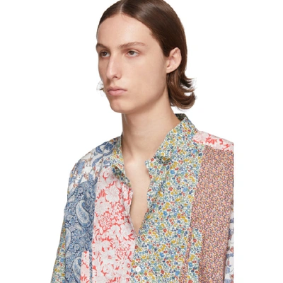 Shop Loewe Multicolor Asymmetric Patchwork Shirt In 9990 Multic