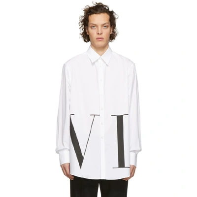 Shop Valentino White Oversized 'vltn' Shirt