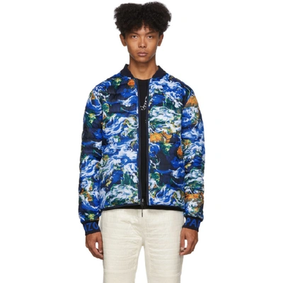 Shop Kenzo Reversible Navy Down  World Puffer Jacket In 76 Navy