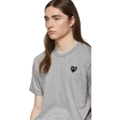 Shop Comme Des Garçons Play Grey & Black Heart Patch T-shirt