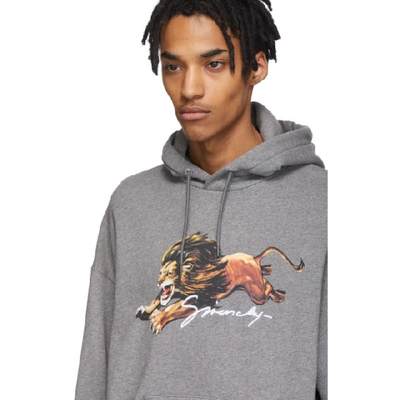 Shop Givenchy Grey Leo Hoodie In 055 Ltgryme