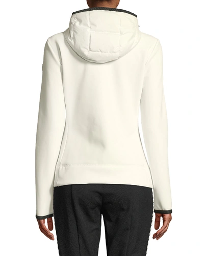 Shop Moncler Down Knit Combo Shell Jacket In Black