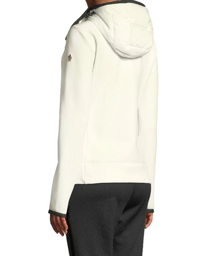Shop Moncler Down Knit Combo Shell Jacket In Black