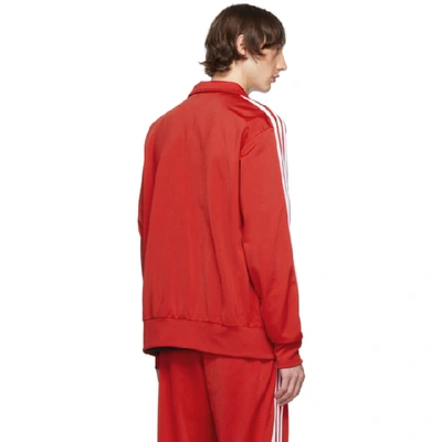 Shop Adidas Originals Red Firebird Track Jacket In Scarlet