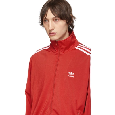 Shop Adidas Originals Red Firebird Track Jacket In Scarlet