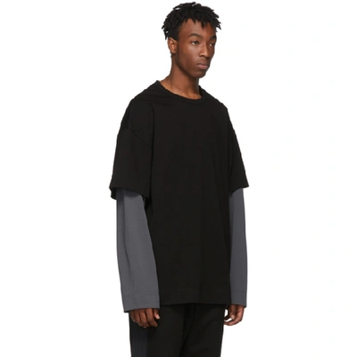 Shop Juunj Juun.j Ssense Exclusive Black And Grey Layered Long Sleeve T-shirt In Black/ash