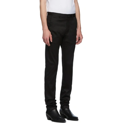 Shop Saint Laurent Black Raw Stretch Trousers In 1000 Blkraw