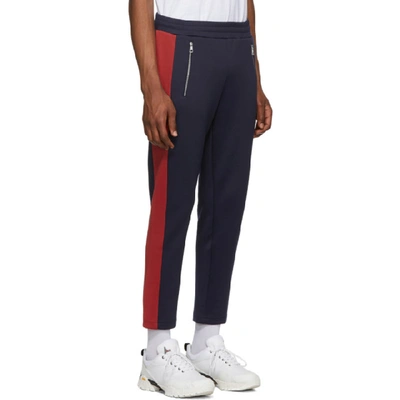 Shop Moncler Navy & Red Jersey Lounge Pants In 778 Navy