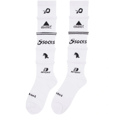 Shop Doublet White 5-layered Socks