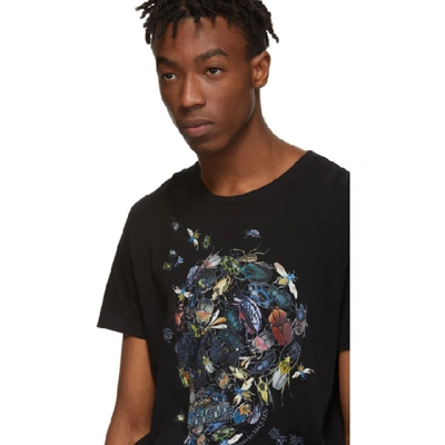 Shop Alexander Mcqueen Black Beetle Skull T-shirt In 0901 Blkmix
