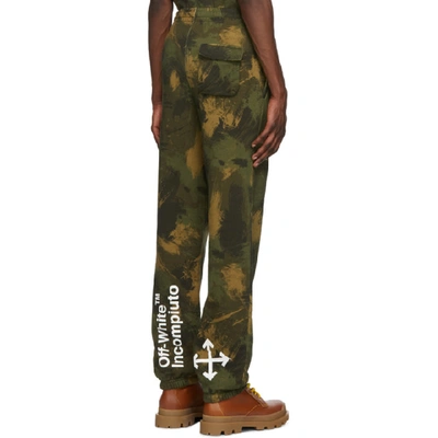 Shop Off-white Green Paintbrush Camo Lounge Pants In Camou