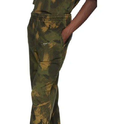 Shop Off-white Green Paintbrush Camo Lounge Pants In Camou