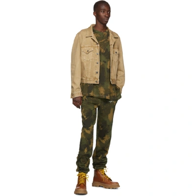Shop Off-white Green Paintbrush Camo Lounge Pants In Camou