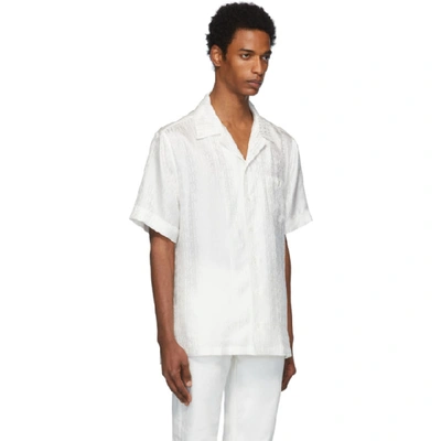 Shop Dolce & Gabbana Dolce And Gabbana White Silk Logo Shirt In W0001 White