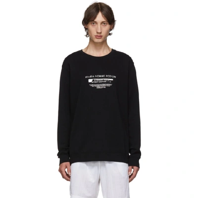 Shop Givenchy Black Homme Podium Sweatshirt In 001-black