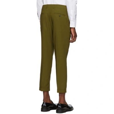 Shop Ami Alexandre Mattiussi Green Pleated Trousers In 351 Olive