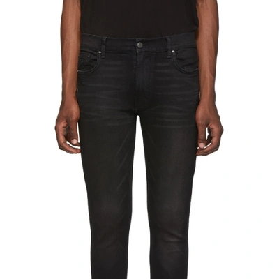 Shop Amiri Black Stack Jeans In Rough Black