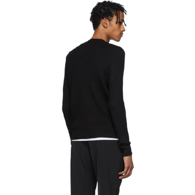 Shop Prada Black Wool & Nylon V-neck Sweater