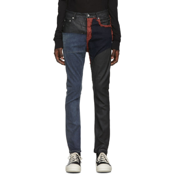 Rick Owens Drkshdw Blue And Red Detroit Cut Jeans In 169903 Cher | ModeSens