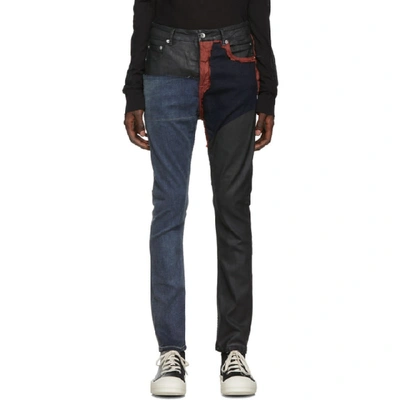 Shop Rick Owens Drkshdw Blue And Red Detroit Cut Jeans In 169903 Cher
