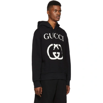 Shop Gucci Black Interlocking G Hoodie In 1289 Black