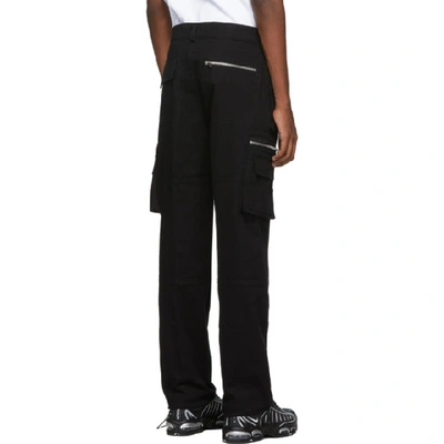 Shop Palm Angels Black Zipped Cargo Pants In 1000 Black