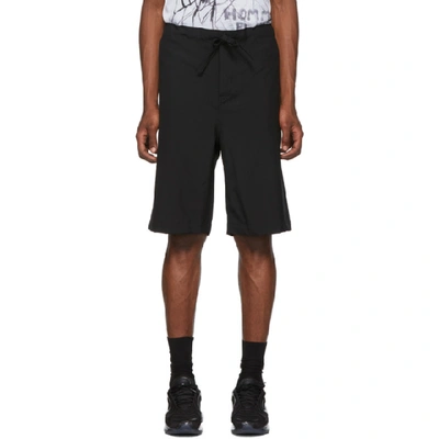 Shop Comme Des Garçons Homme Deux Black Tropical Wool Shorts In 1 Black