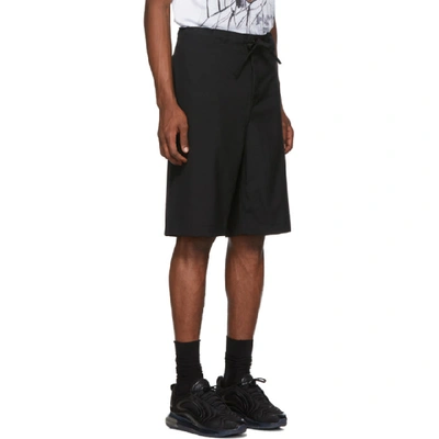 Shop Comme Des Garçons Homme Deux Black Tropical Wool Shorts In 1 Black