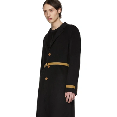 Shop Helmut Lang Black Double Lapel Coat