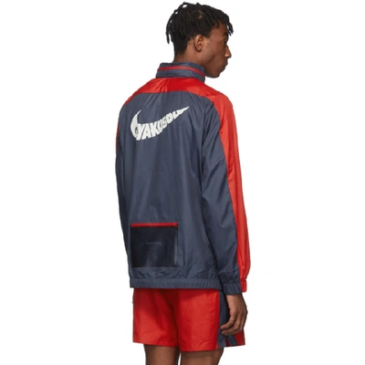 Shop Nike Blue And Red Gyakusou Half-zip Windbreaker Jacket