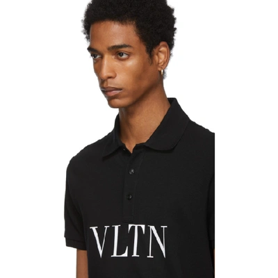 Shop Valentino Black Vltn Polo In 0nonero/vl