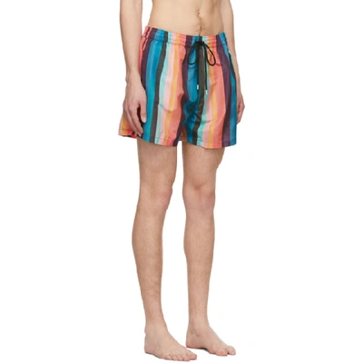 Shop Paul Smith Multicolor Artist Stripe Swim Shorts In 96 Multi